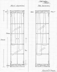 Sketch of Display cabinet design. You may click on the image for a larger view